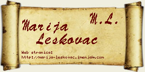Marija Leskovac vizit kartica